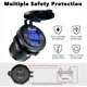thumbnail image 4 of Cargador de coche USB dual para motocicleta/QC3.0 impermeable, enchufe de cargador USB de 12 V/24 V/36 W, con voltímetro digital LED e interruptor, para automóviles, ATV, autobús (azul), 4 of 5