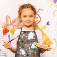 thumbnail image 3 of Halloween Cute Ghosts with Boo Kids Aprons for Girls and Boys,Adjustable Neck Strap Toddler Aprons for Kids Cooking Baking,23.6"x19", 3 of 7