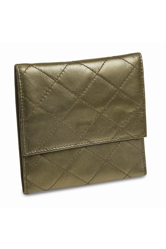 Pewter Leather Quilted Jewelry Folder