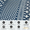 thumbnail image 6 of World Rug Gallery Contemporary Bohemian Geometric Reversible Recycled Plastic Outdoor Picnic Mat, Camping Rug, RV Rug - NAVY 3'3"x5', 6 of 9