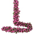 thumbnail image 1 of Bienvenido Guirnalda de Rosas Artificiales de 4 Piezas, Guirnalda de Flores de Enredadera de Rosas Falsas de 220 cm con Hojas Verdes para decoración de Bodas, Fiestas y jardines, 1 of 8
