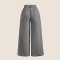 thumbnail image 5 of Women's Casual Wide Leg Pants, High Waist Loose Slimming Solid Color Long Trousers, Comfort Fashion Bottoms for Office, Travel and Daily Wear,Gray,2XL, 5 of 6