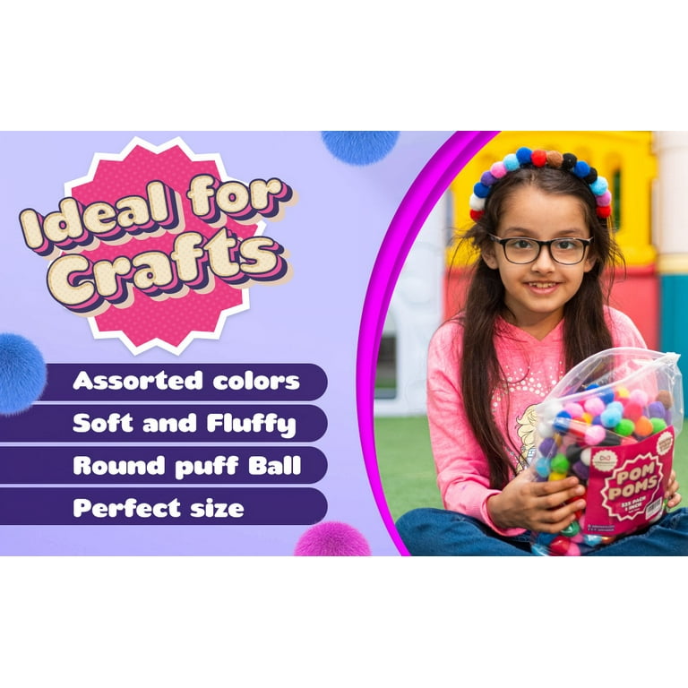 Mixed Color Soft Fluffy Pom Poms for Kids DIY Crafts Pompoms Ball Pick Your  Size