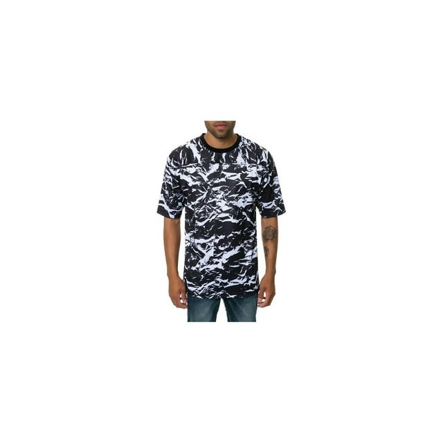 DOPE T-Shirt Graphique de Football Froissé pour Hommes, Noir, Petit