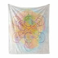 thumbnail image 1 of Geometry Soft Flannel Fleece Throw Blanket, Psychedelic Flower of Life with Modern Hallucinatory Hexagonal Artwork, Cozy Plush for Indoor and Outdoor Use, 70" x 90", Multicolor, by Ambesonne, 1 of 6
