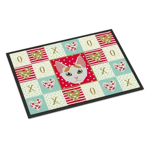 24 x 36 in. Japanese Bobtail Cat Love Indoor or Outdoor Mat