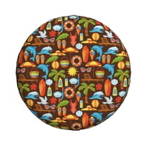 Haiem Spare Tire Cover , Wheel Cover with Cute Beach Dolphin printed, Camper Spare Tire Cover Fit for Jeep Wrangler Rv SUV Truck Travel Trailer-16 inch