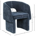 thumbnail image 3 of Meridian Furniture Emmet Navy Chenille Fabric Dining Chair / Accent Chair, 3 of 9