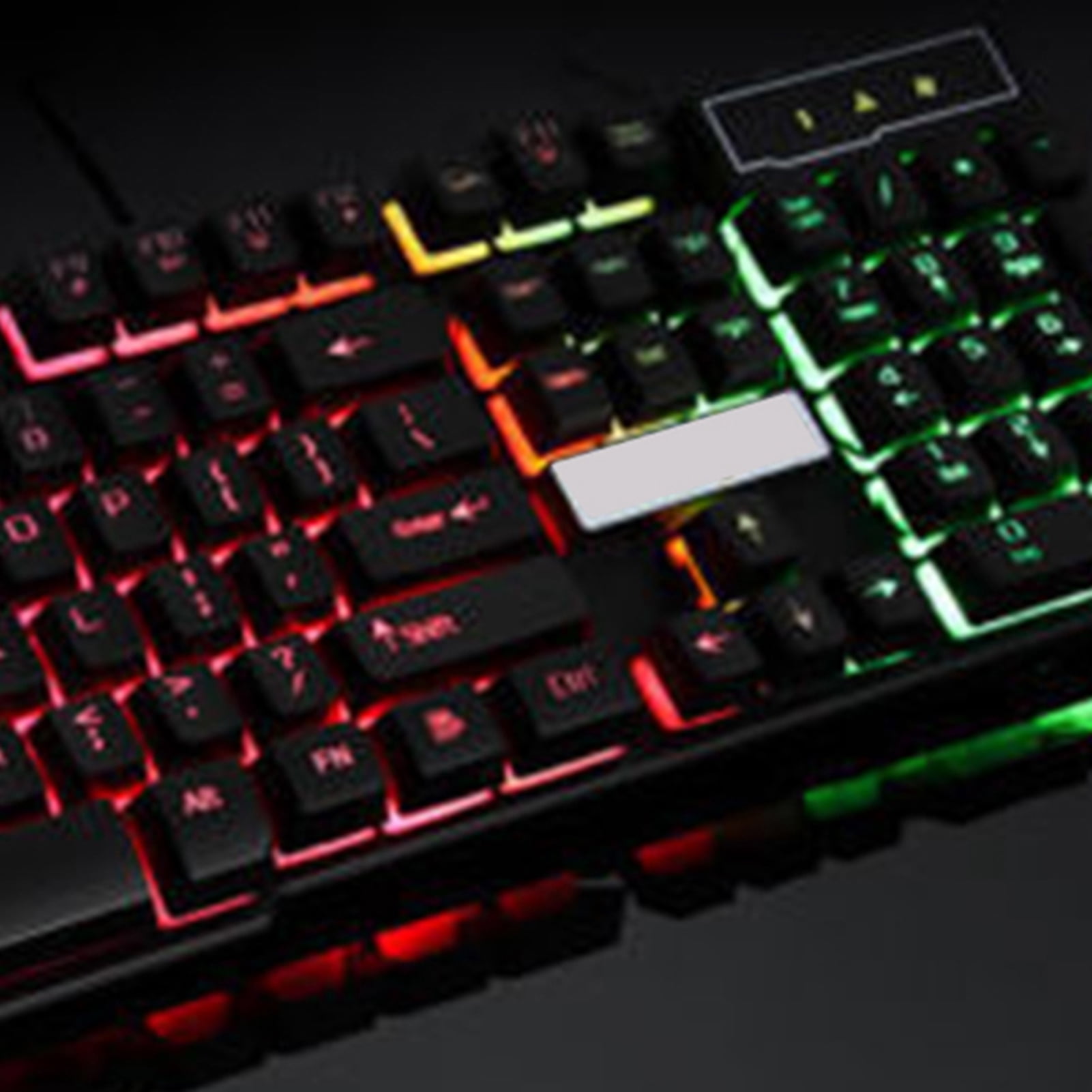 SPRING PARK Keyboard Colorful Backlight Plug and Play ABS 104 Keys Rainbow Keyboards for Computer