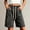 Gray, variant on JJHGVB Stretchy Jean Shorts for Women - Elastic Waist Drawstring Bermuda Shorts Denim Short Casual Beach Knee Length Jorts Black L