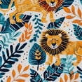 thumbnail image 6 of WYYP Lions Leaves Jungle Round Tablecloth Waterproof 100% Polyester Fiber White, 6 of 8