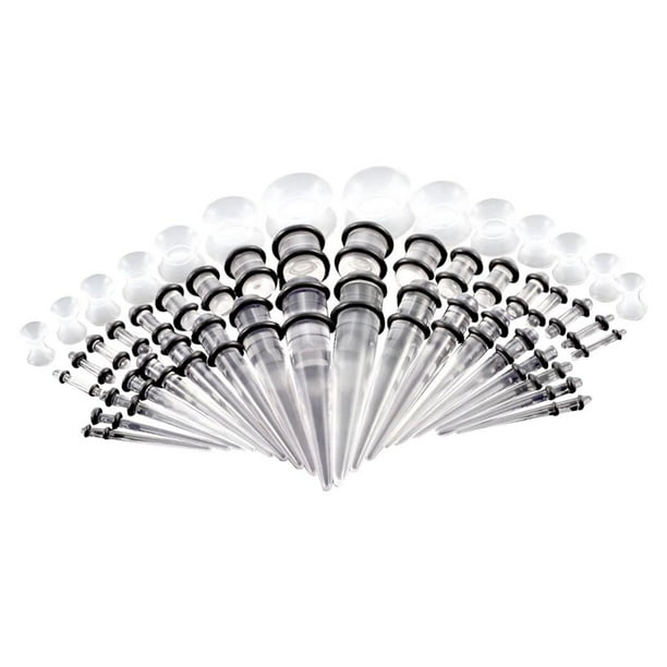 Juego de 50 tapones acrílicos para el tabique nasal y el oído. 50 piezas-claro