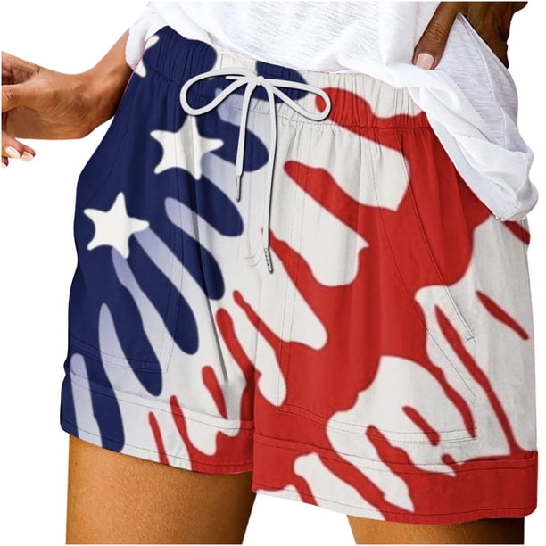 Pantalones Cortos de Tamaño Más Grande para las Mujeres Cómodos Cordón Casual Elástico Bolsillo Suelto, Pantalones Cortos de Mujer Casual