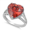 thumbnail image 1 of Candy Heart Crush Simulated Garnet Cubic Zirconia Ring Sterling Silver 925, 1 of 3
