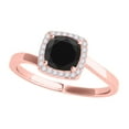 thumbnail image 3 of Mauli Jewels Engagement Rings for Women 2.65 Carat Cushion Shape Black Diamond Halo Engagement ring 4 prong 18K Solid Rose Gold, 3 of 7
