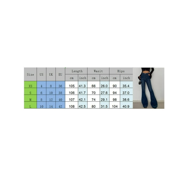 jovati Jeans for Women High Waist Women Fashion High Waist Pocket Solid  Casual Hip Lift Tight Jeans Slimming Trumpet Pants