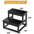 thumbnail image 6 of Step Stools for Adults Kids, Heavy Duty Stepping Stools Wooden Bed Step Stools for High Beds, Non-Slip 2 Bedside Foot Stool with 500 Lbs Capacity for Bedroom Kitchen Bathroom Outside, Easy Assembly, 6 of 16