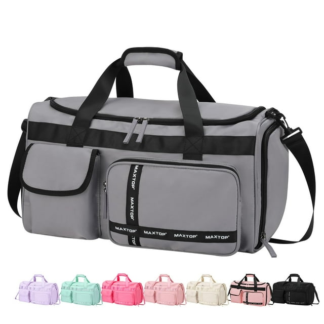 Bolsa de viaje MAXTOP para hombre y mujer, impermeable, gris