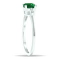 thumbnail image 3 of SZUL Women's Emerald and Diamond Sparkle Ring in 10K White Gold, 3 of 5