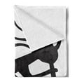 thumbnail image 2 of Kokopelli Soft Flannel Fleece Blanket, Monochrome Minimalistic Tribal Musical and Fertility Cultural Folk Art, Cozy Plush for Indoor and Outdoor Use, 50" x 70", Dark Taupe and White, by Ambesonne, 2 of 5