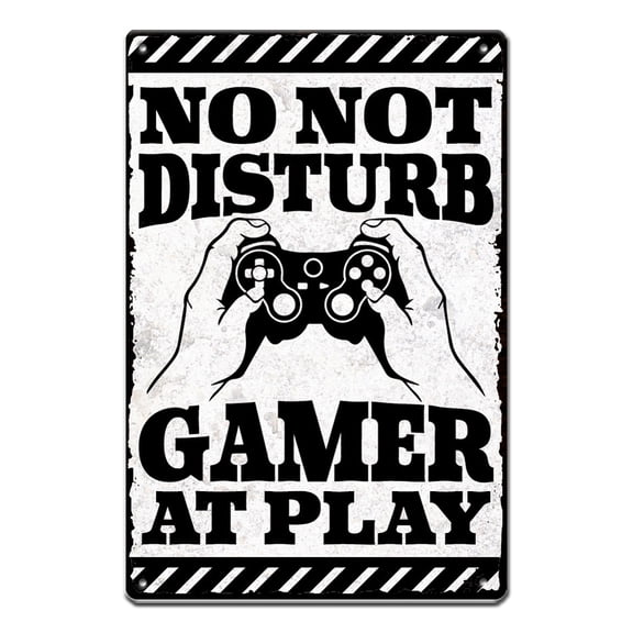 Play Game Metal Signs Vintage Do Not Disturb Gamer Tin Sign Funny Signs and Plaque Game Metal Tin Sign Wall Art for Bar Game Room Pub Club Cafe Man Cave Wall Decoration 30x20cm 1pc