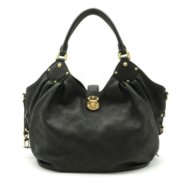 Louis Vuitton Mahina Leather Shoulder Bag in Black