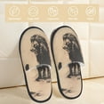thumbnail image 2 of Fotbe Child And Lion Sketch Pantuflas Peludas para Mujer con Estampado, Zapatillas de Peluche, Zapatos de Invierno para Casa, Uso Interior y Exterior-Medium, 2 of 8