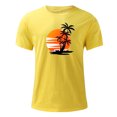 thumbnail image 5 of Meichang T-Shirts Graphiques pour Hommes T-Shirts à Col Rond Imprimés 3D Palmier Tropical Coucher de Soleil Coupe Régulière Manches Courtes T-Shirts d'Entraînement T-Shirts d'Été pour Muscles pour Hommes Aubaines de Liquidation 2024 Jaune G, 5 of 5