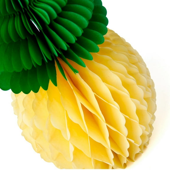 Raindrops Yellow Paper Pineapple Decor for Party Decoration 20cm Handy Reusable Tropical Theme