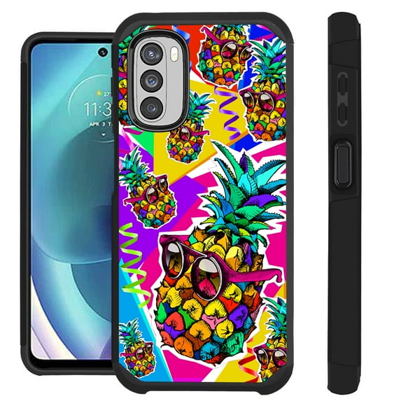 Compatible with Motorola Moto G Stylus 5G (2022) Hybrid Fusion Guard Phone Case Cover (Pineapple Party)