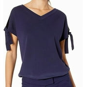 Anne Klein Women's Criss Cross Back Sweater TOP, Eclipse, XX-Small