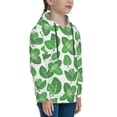 thumbnail image 3 of Haiem Green Leaves Pattern Boys Hoodie, Youth Pullover Hooded Sweatshirt, Kangaroo Pocket Hoodie for Kids Girls -Large, 3 of 6