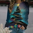 thumbnail image 2 of Lorytime Sweatshirts for Women Crewneck Christmas Tree Print Shirt Long Sleeve Pullover Warm Tops for Holiday, 2 of 6