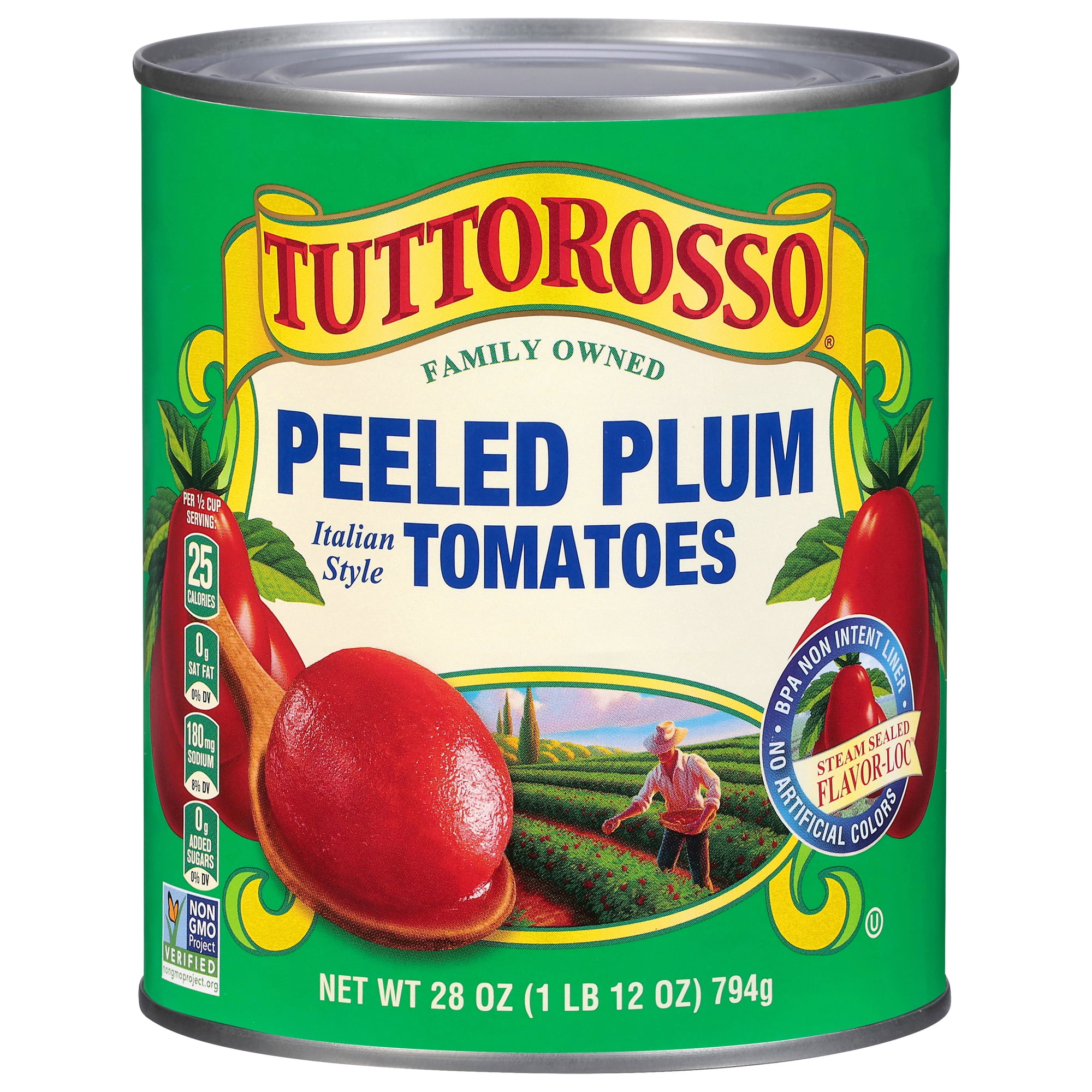Tuttorosso Italian Style Peeled Plum Tomatoes, 28 oz Can