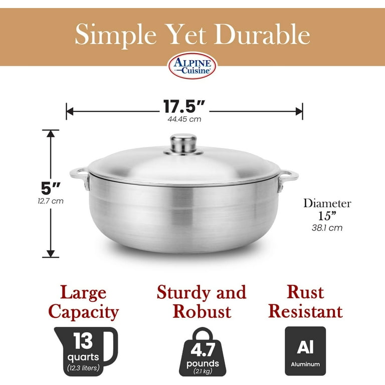 Alpine Cuisine Heavy 13 Quart Nonstick Oval Caldero Stockpot with