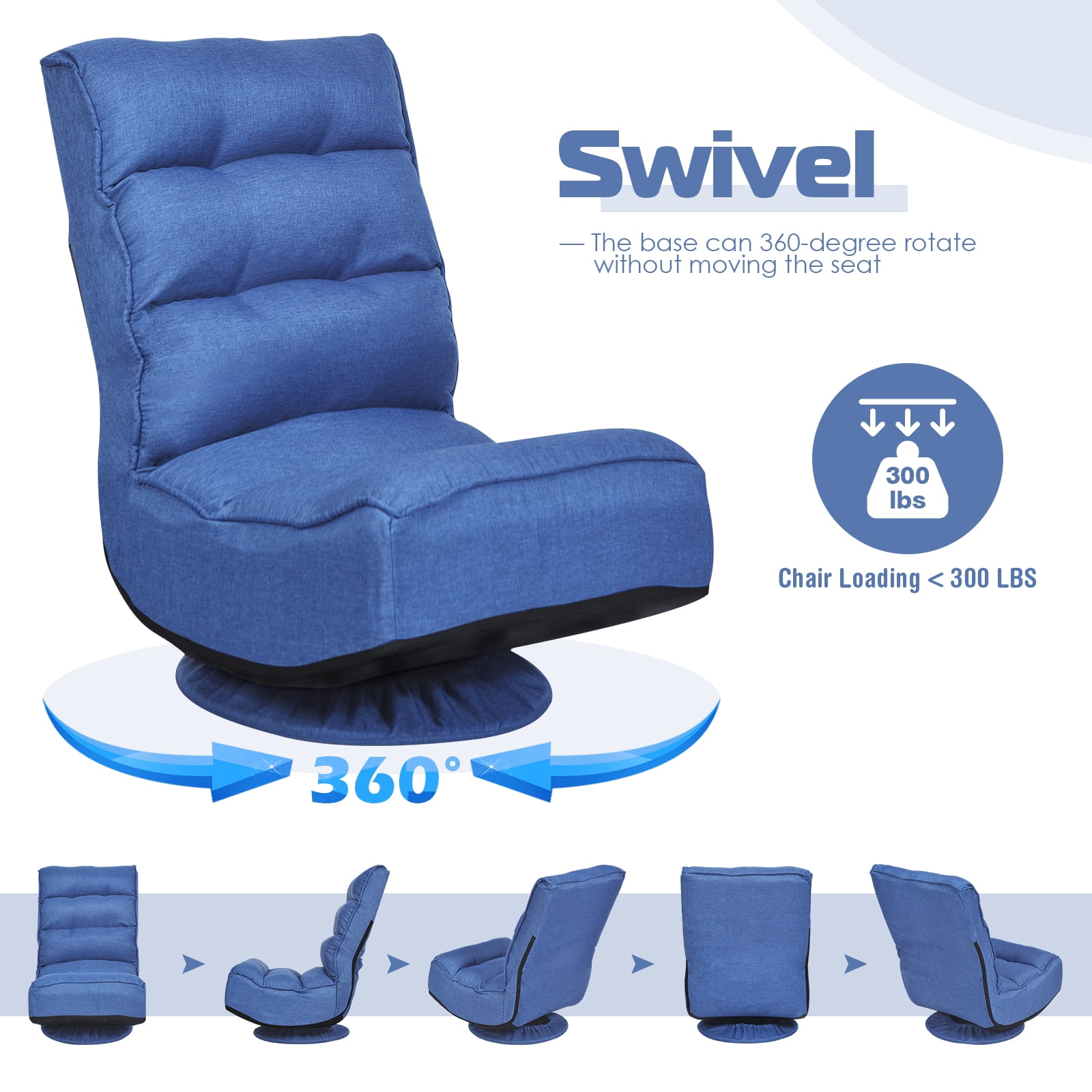 Giantex Rotatable Floor Chair, Foldable Floor Chair, Floor Seat Cushion, Lazy Sofa for Meditation, Yoga, Ideal for Home & Office