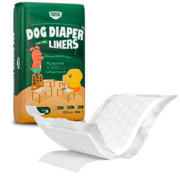 Forros desechables para pañales para perros, almohadillas PAWPANG, 100 unidades