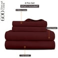 thumbnail image 2 of SGI Bedding 600 TC Egyptian Cotton Bed Sheet Set - Queen Size Sheets 600 Count Sheets for Queen Size Bed - Soft, Durable Sheets Cotton Sheets in 600 TC 12" Deep Burgundy, 2 of 8