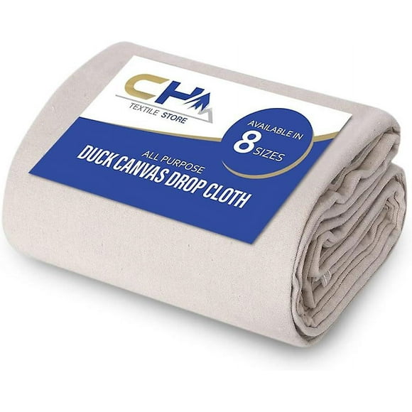 Canvas Drop Cloth For Painting (size 4 X 15 Feet - Pack Of 1) - Pure Cotton Painters Drop Cloth For Painting, Furniture & Floor Protection - All Purpo