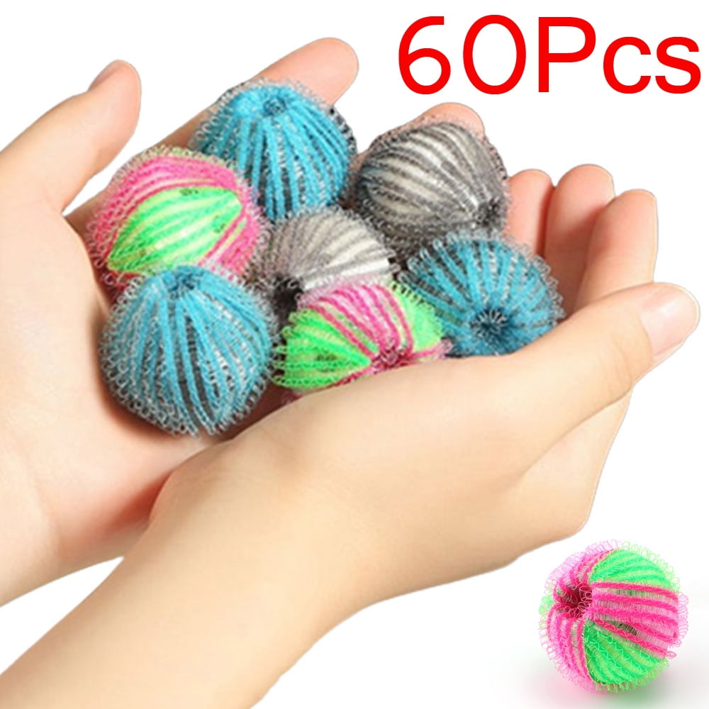60Pcs Pet Hair Removal Laundry Ball,Grabbing Lint Fluff Cleaning Remover Washing Machine