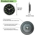 thumbnail image 2 of BERGUF 12 Inche Luminous Wall Clocks, Silent Non-Ticking Quartz Wall Clocks, Large Luminous Function Numbers and Hands, Easy to Read Both Day and Night, 2 of 6