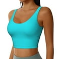 thumbnail image 2 of Fotbe Aqua Pattern Womens' Sports Bra Longline Wirefree Padded with Medium Support Sports Moisture-Wicking Workou Vest,Tank Top-Small, 2 of 9