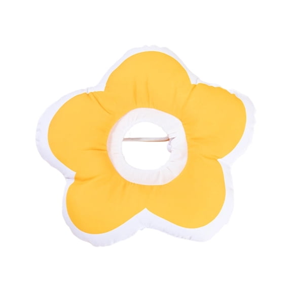 Pet Recovery Collar, Soft Cone for Dogs, Cat Cone Collar, Elizabethan Collar for Cats, Bright Yellow Flower-Shaped Soft Toast Style Pet Head Cover, Anti-Licking Protective Neck