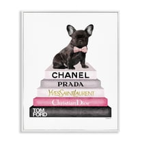 Stupell Industries Book Stack Fashion French Bulldog, 24 x 30,Design by Amanda Greenwood