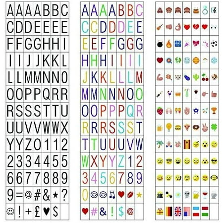 270 Letters, Numbers, Symbols and Emojis for A4 and A3 Size Cinematic ...