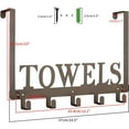 thumbnail image 2 of Sandblasted Coffee Color Manganese Steel Over the Door Towel Rack 5 Hooks, 2 of 6