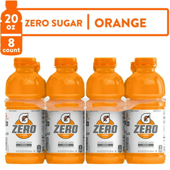 Gatorade G Zero Thirst Quencher, Orange, 20 fl oz, 8 Pack Bottles