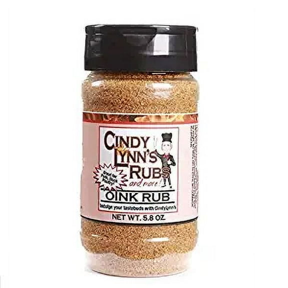 Cindy Lynn's Rubs and More Oink Rub, Gluten-Free Dry Rub for Pork Butts, Ribs, Chicken and Duck, Grilled or Smoked Meats, 5.5 Oz, Pack of 1