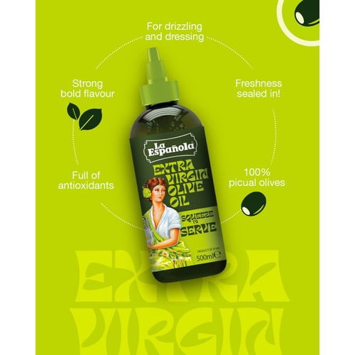La Espanola Squeezy Extra Virgin Olive Oil 500ml, British Import (Pack of 2)