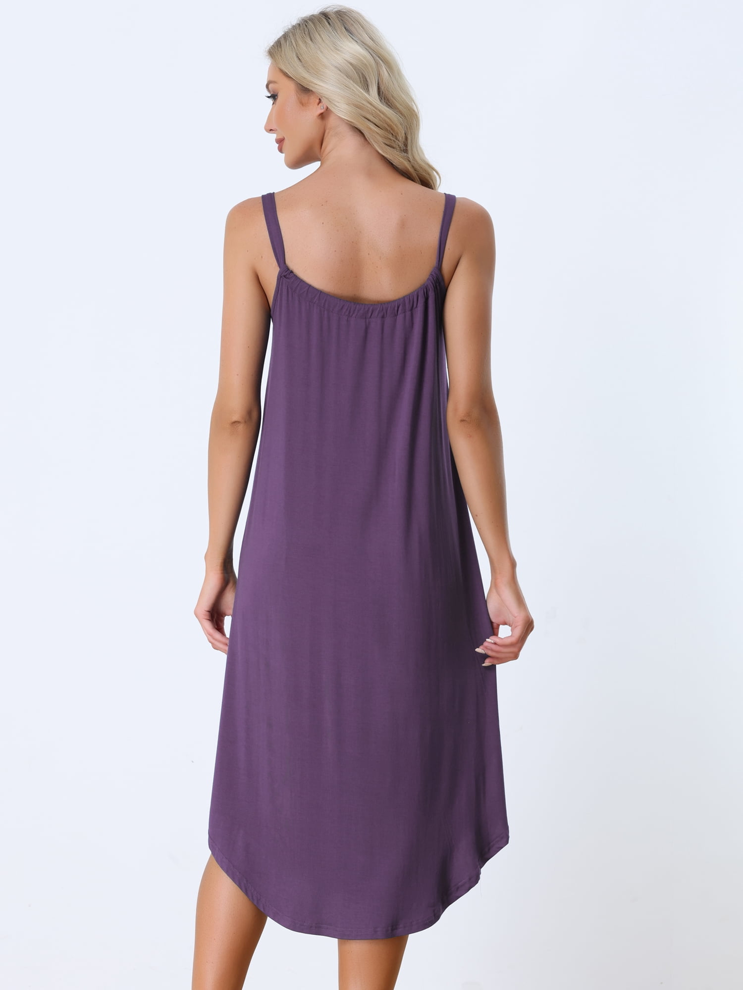 Unique Bargains Women's Pajama V Neck Soft Sexy Nightdress Stretchy Lounge Cami Dress
